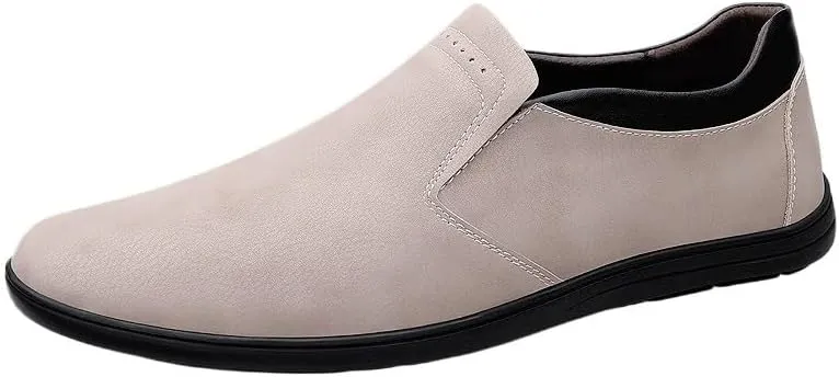 Men Party Loafers Suede Vamp Outdoor Wedding Solid Color Round Toe Slip On