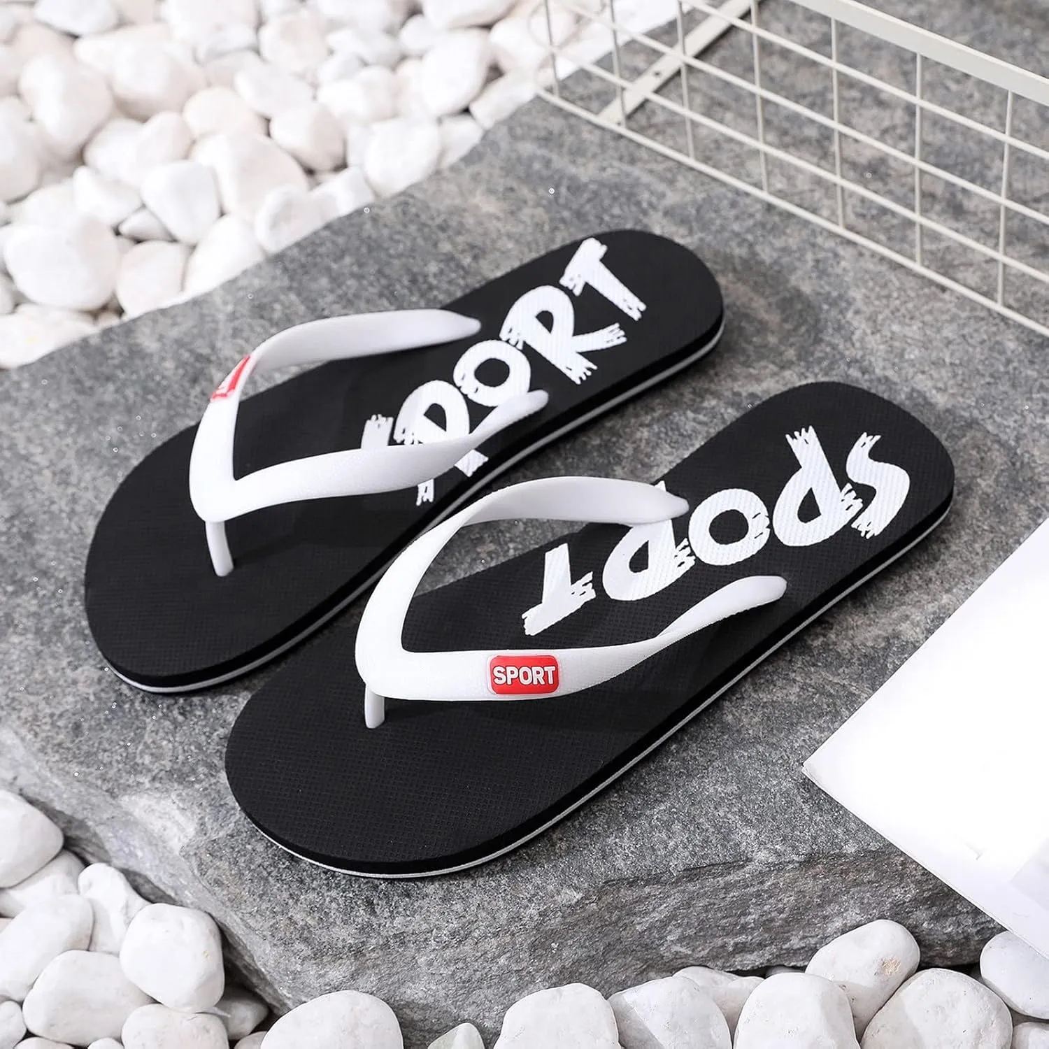 Men Shoes Flat Herringbone Slippers Fashion Casual Beach Casual Sandals Flip Flops Rubber Men