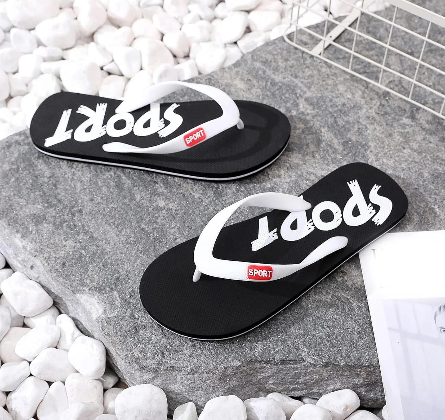 Men Shoes Flat Herringbone Slippers Fashion Casual Beach Casual Sandals Flip Flops Rubber Men