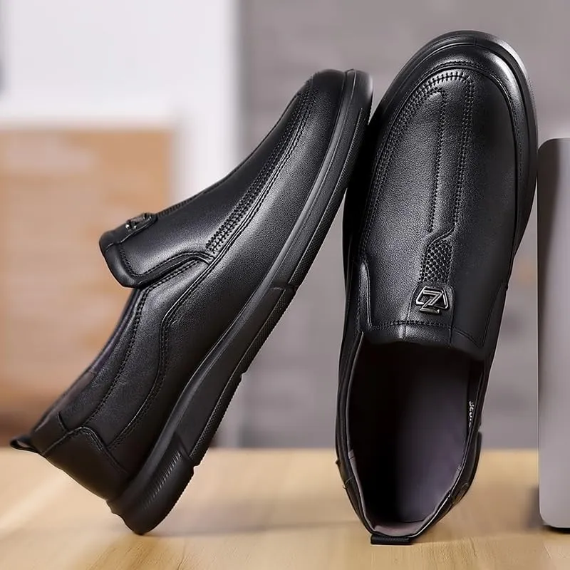 Men's Breathable Leather Loafers Casual Leather Slip-On Oxfords Driving Shoes Dress Soft Comfortable & Light-Weight