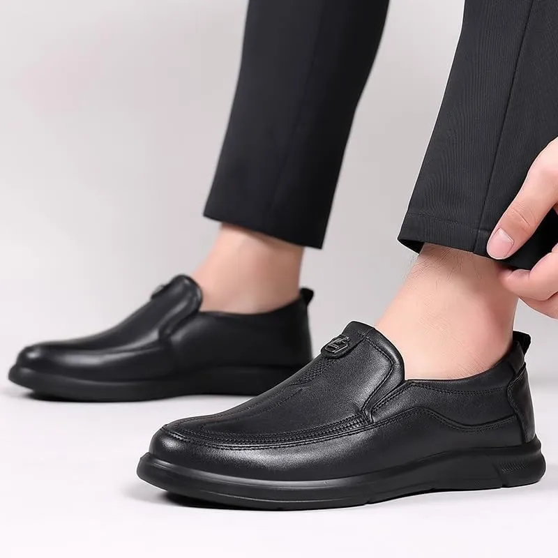 Men's Breathable Leather Loafers Casual Leather Slip-On Oxfords Driving Shoes Dress Soft Comfortable & Light-Weight