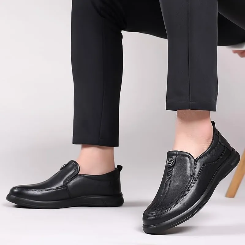 Men's Breathable Leather Loafers Casual Leather Slip-On Oxfords Driving Shoes Dress Soft Comfortable & Light-Weight