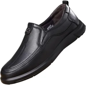 Men's Breathable Leather Loafers Casual Leather Slip-On Oxfords Driving Shoes Dress Soft Comfortable & Light-Weight