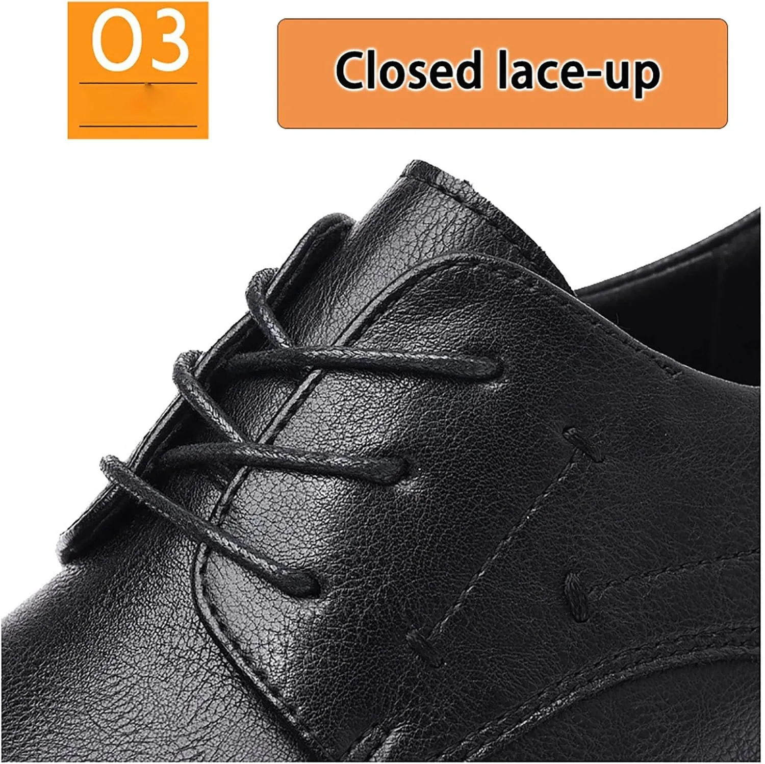 Men's Business Casual Leather Oxfords, Wide Toe Dress Shoes for Men, Easy Lace-Up Breathable Comfort Ideal for Work