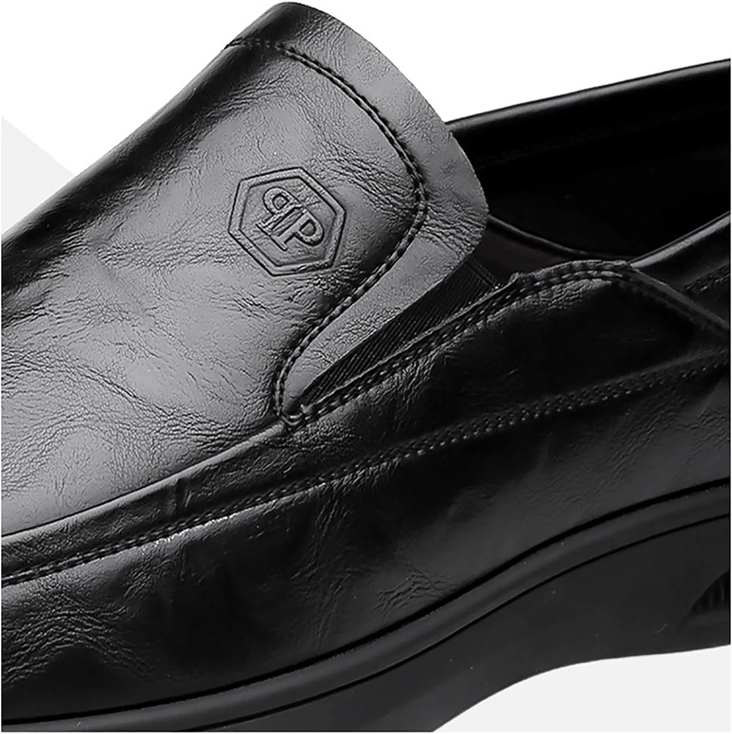 Men's Casual Dress Slip-on Shoes, Comfortable Leather Oxfords, Soft Sole & Breathable Ideal for Office Wedding & Business Occasions