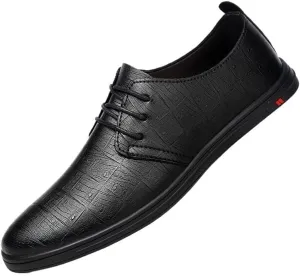 Men's Casual Patent Leather Oxford Shoes Men Modern Wedding Formal Dress Shoes Lace-up Tuxedo Shoes(Black,9)