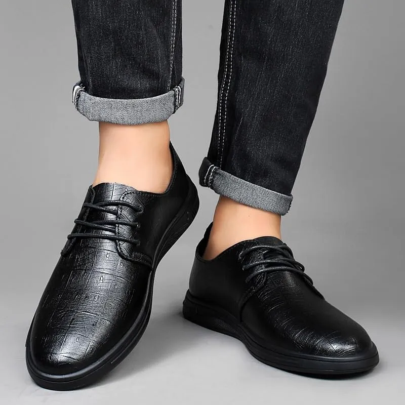 Men's Casual Patent Leather Oxford Shoes Men Modern Wedding Formal Dress Shoes Lace-up Tuxedo Shoes(Black,9)