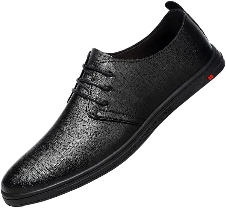 Men's Casual Patent Leather Oxford Shoes Men Modern Wedding Formal Dress Shoes Lace-up Tuxedo Shoes(Black,9)