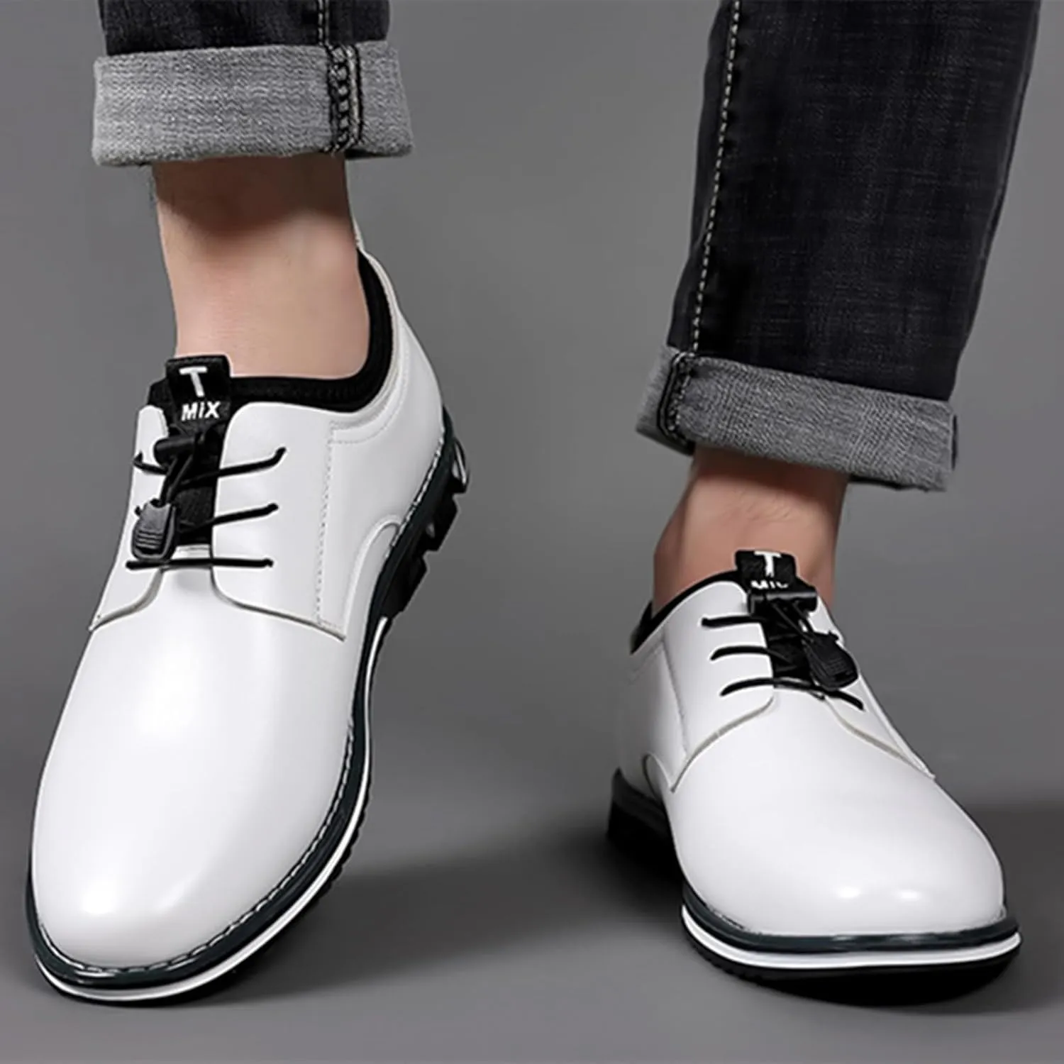 Mens Casual Shoes Flat Lace-up Wedding Dress Shoes Business Office Comfort Loafers Fashion Walking Driving Sneakers