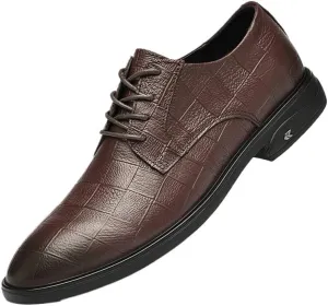 Men's Classic Lace-up Casual Business Formal Oxfords Shoes Mens Non Slip Leather Dress Shoes