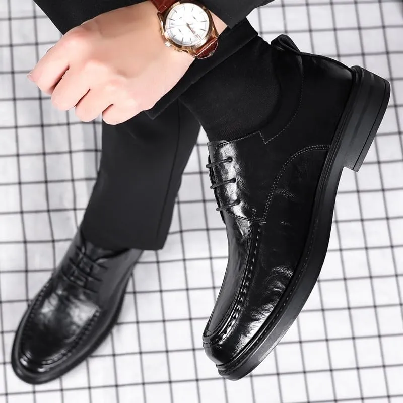 Mens Classic Leather Dress Shoes Casual Business Formal Men Oxford Lace-up Wedding Tuxedo Shoes