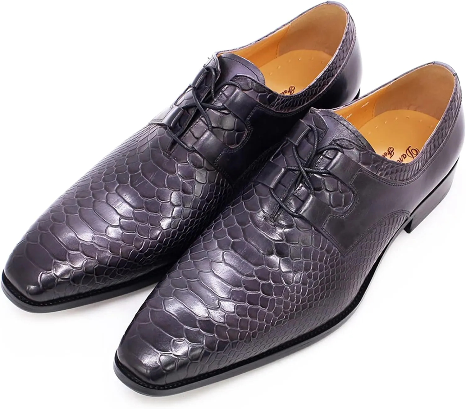 Men's Classic Oxfords Formal Dress Shoes Brogues Derbys Breathable Leather Lace-ups,Grey-43