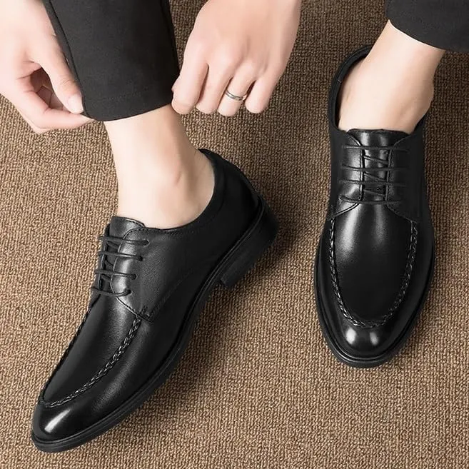 Men's Classic Tuxedo Shoes - Leather Lace-Up Oxfords for Wedding Formal Business Dress Shoes