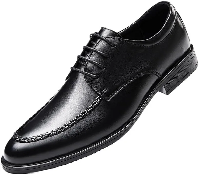 Men's Classic Tuxedo Shoes - Leather Lace-Up Oxfords for Wedding Formal Business Dress Shoes