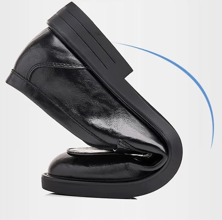 Men's Classic Wingtip Oxfords Retro Leather Dress Shoes for Formal Business Tuxedo Derby Shoes
