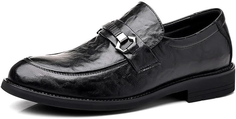 Mens Derby Shoes Casual Classic Low Top Leather Dress Shoes Vintage High Gloss Dress Shoes Lightweight(8)