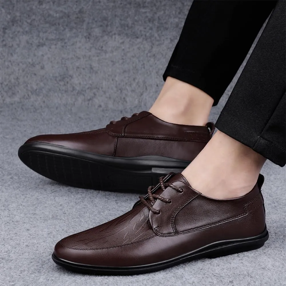 Mens Derby Shoes Dress Sneakers Non-Slip Platform Wingtip Brogue Summer Work Formal Oxford Shoes