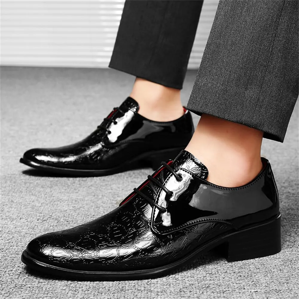Men's Dress Shoes Formal Business Oxfords Plain Toe Lace Up Derby Shoes
