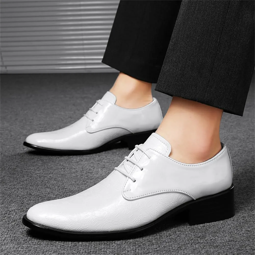 Men's Dress Shoes Formal Business Oxfords Plain Toe Lace Up Derby Shoes