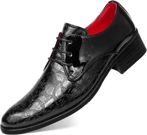Men's Dress Shoes Formal Business Oxfords Plain Toe Lace Up Derby Shoes