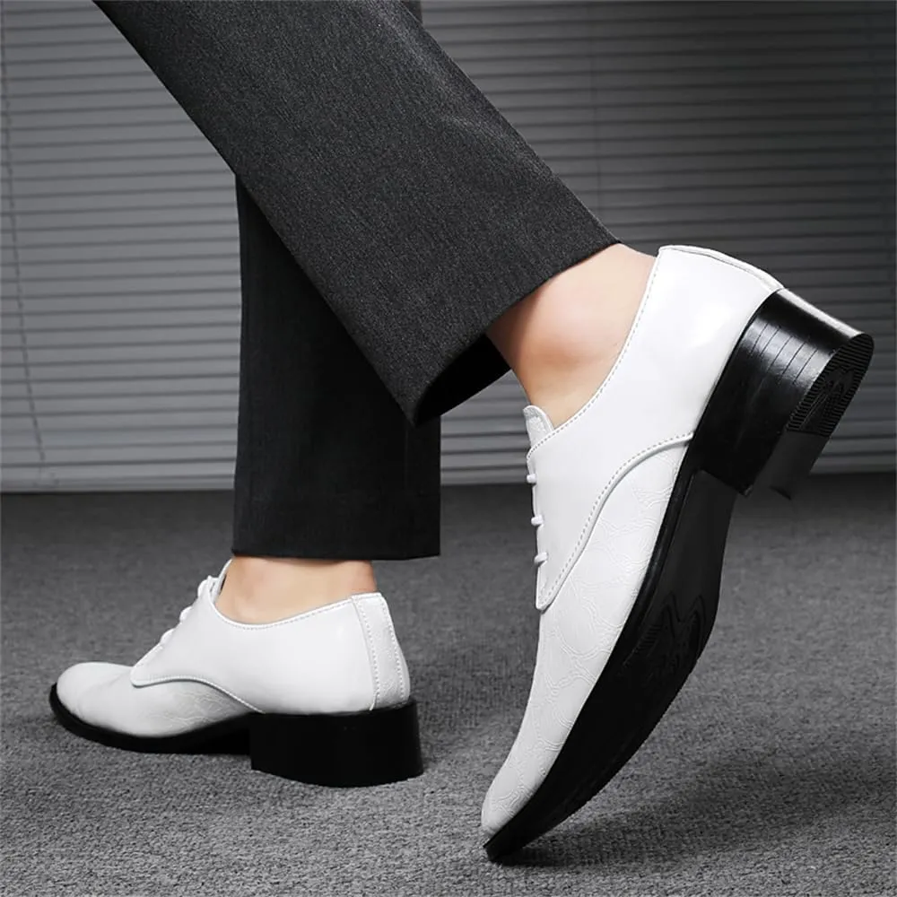 Men's Dress Shoes Formal Business Oxfords Plain Toe Lace Up Derby Shoes