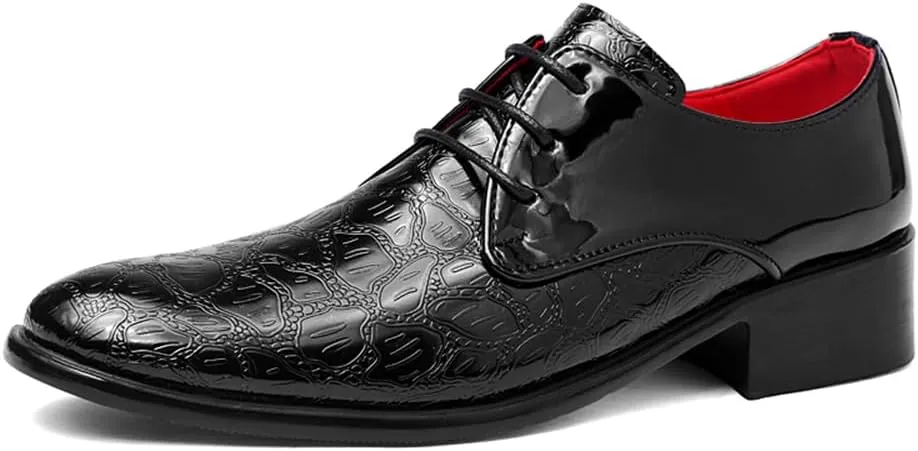 Men's Dress Shoes Formal Business Oxfords Plain Toe Lace Up Derby Shoes