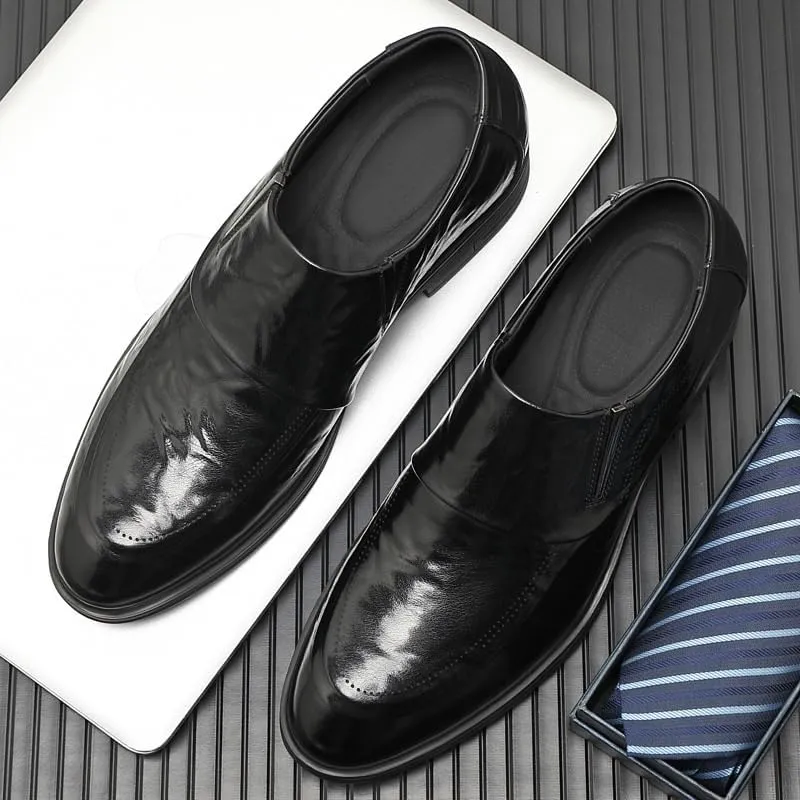 Men's Dress Shoes Leather Business Formal Slip-On Loafers Lightweight Derby for Men