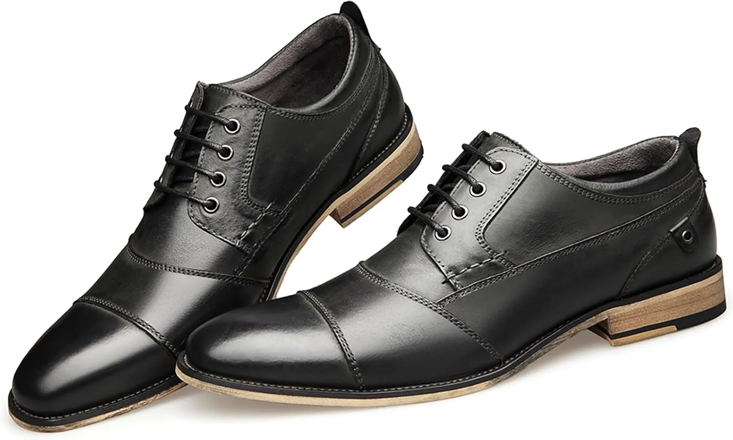 Men's Dress Shoes Leather Formal Business Oxford Derby Brogue Retro Dress Shoes for Men
