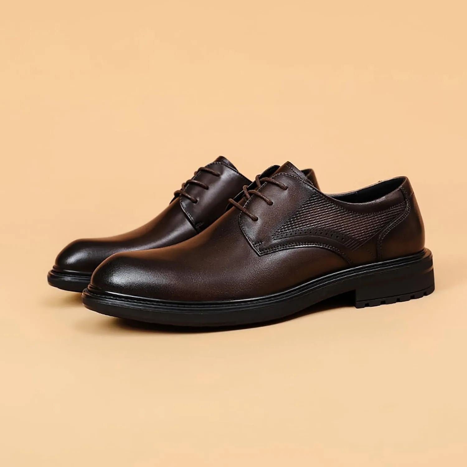 Men's Dress Shoes Leather Formal Business Oxford Derby Brogue Wingtip Retro Dress Shoes for Men