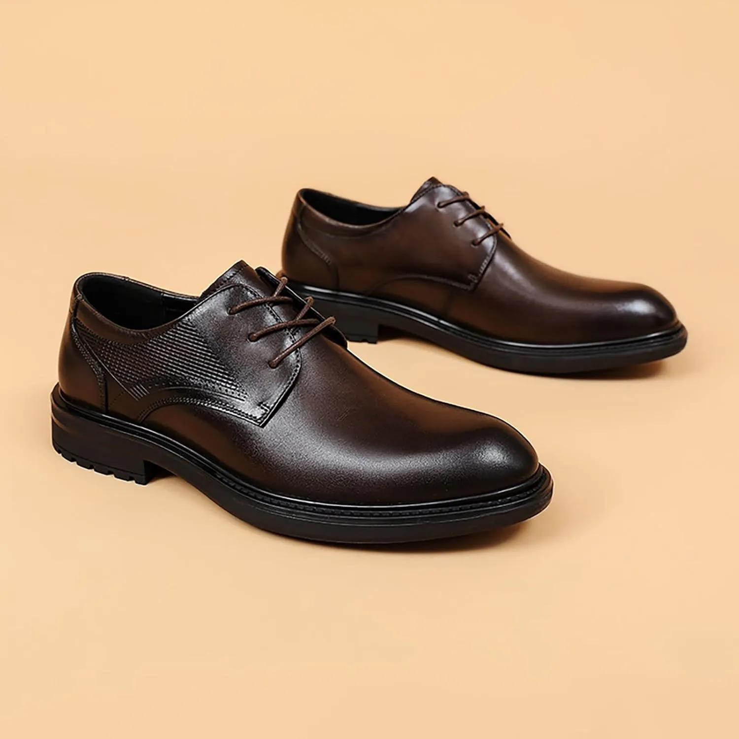 Men's Dress Shoes Leather Formal Business Oxford Derby Brogue Wingtip Retro Dress Shoes for Men