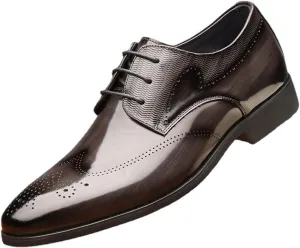 Men's Dress Shoes, Oxford Formal Business Lace Up, Classic Brogues