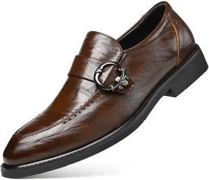 Men's Fashion Dress Shoes Mens Casual Formal Business Oxford Shoes for Men Modern Classic Slip On Wedding Derby Shoes(8)