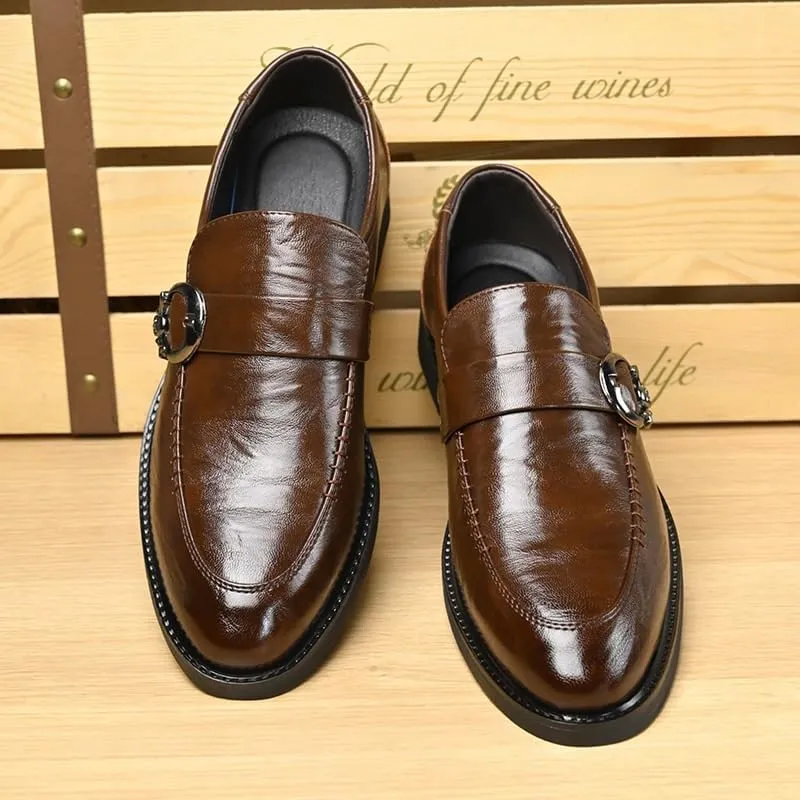Men's Fashion Dress Shoes Mens Casual Formal Business Oxford Shoes for Men Modern Classic Slip On Wedding Derby Shoes(8)