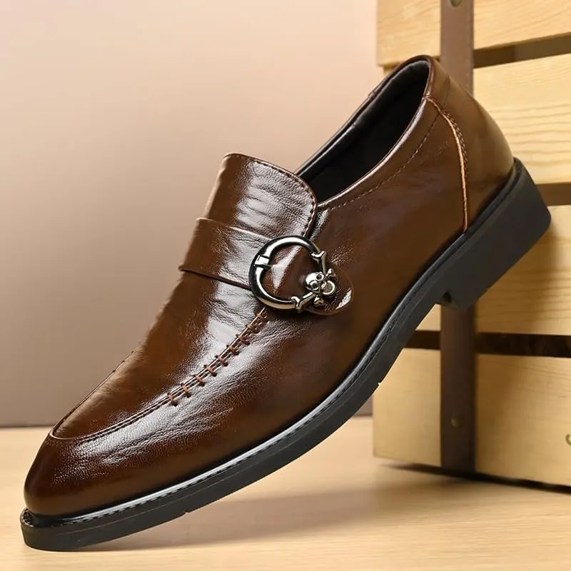 Men's Fashion Dress Shoes Mens Casual Formal Business Oxford Shoes for Men Modern Classic Slip On Wedding Derby Shoes(8)