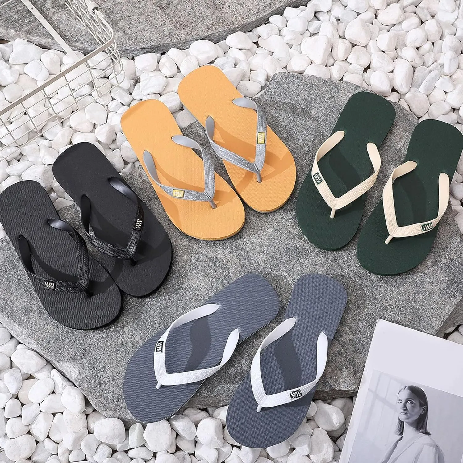 Men's Flip Flop Arch Support Men Shoes Flat Herringbone Slippers Fashion Casual Beach Casual Sandals