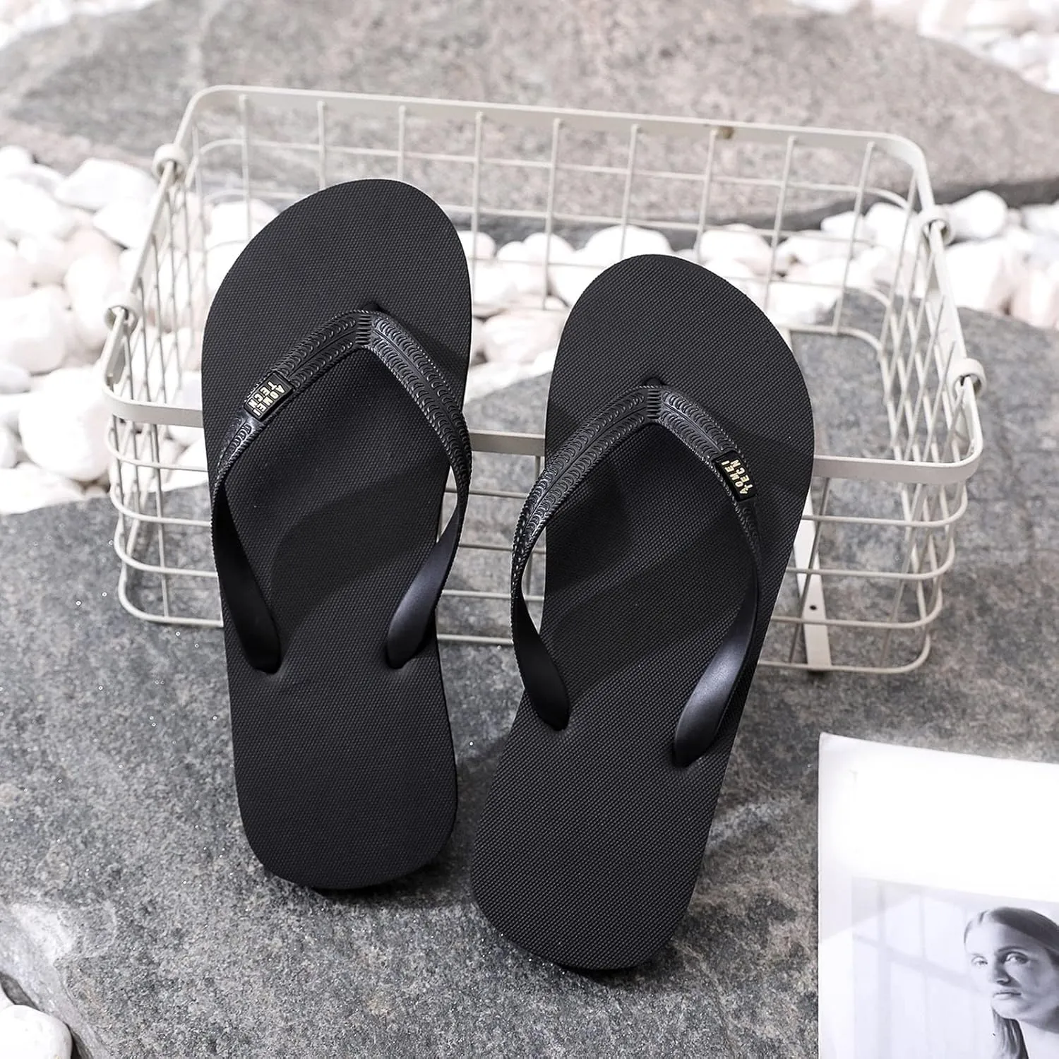 Men's Flip Flop Arch Support Men Shoes Flat Herringbone Slippers Fashion Casual Beach Casual Sandals