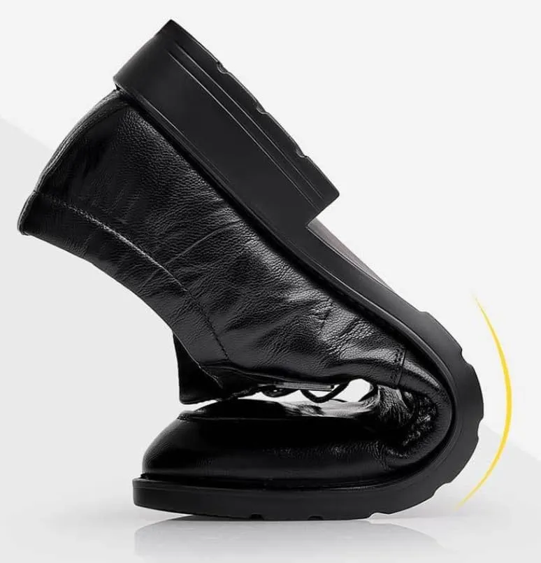 Men's Genuine Leather Low Dress Shoes Comfortable Fashion Casual Oxfords Shoes Breathable Lace-Up Mens Tuxedo Shoes