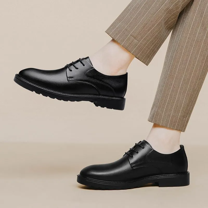Men's Lace-up Dress Shoes - Comfortable Leather Oxfords Shoes for Business with Arch Support