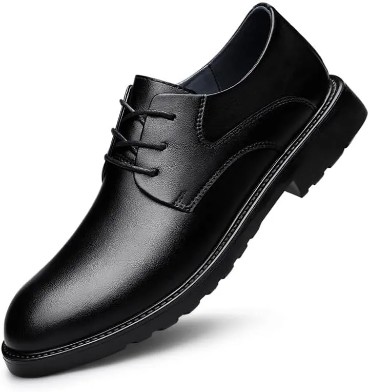 Men's Lace-up Dress Shoes - Comfortable Leather Oxfords Shoes for Business with Arch Support