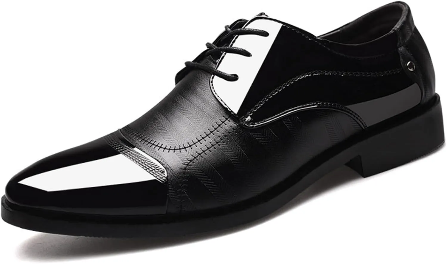 Men's Lace Up Dress Shoes Oxfords Classic Formal Patent Leather Tuxedo Shoes Business Wedding Derby Shoes