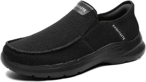 Men's Loafers & Slip-Ons Shoes, Hands Free Slip-ons Stretch Lace Up Loafers Walking Shoes Width Toe Box Minimalist Comfortable Lightweight Men's Casual Dress Shoes