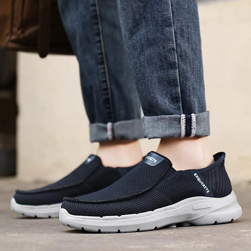 Men's Loafers & Slip-Ons Shoes, Hands Free Slip-ons Stretch Lace Up Loafers Walking Shoes Width Toe Box Minimalist Comfortable Lightweight Men's Casual Dress Shoes