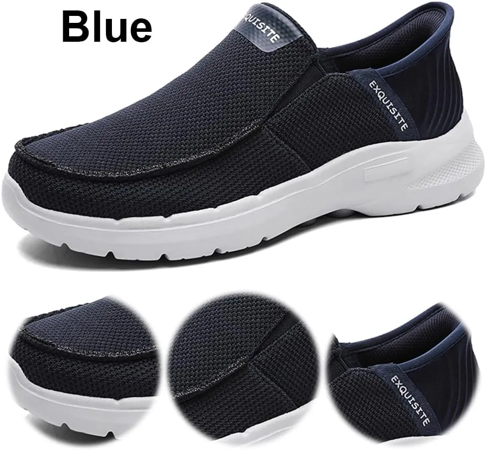 Men's Loafers & Slip-Ons Shoes, Hands Free Slip-ons Stretch Lace Up Loafers Walking Shoes Width Toe Box Minimalist Comfortable Lightweight Men's Casual Dress Shoes