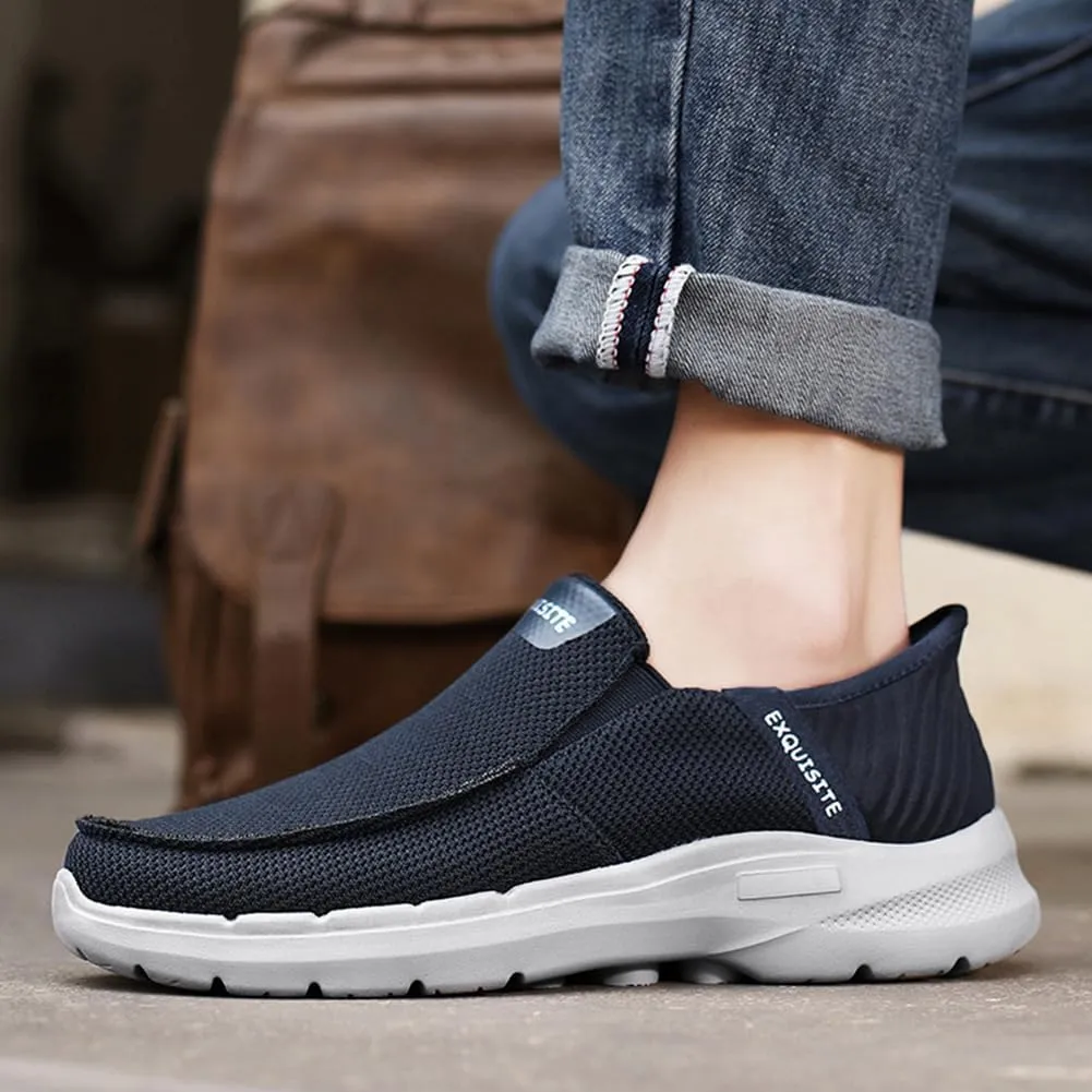 Men's Loafers & Slip-Ons Shoes, Hands Free Slip-ons Stretch Lace Up Loafers Walking Shoes Width Toe Box Minimalist Comfortable Lightweight Men's Casual Dress Shoes