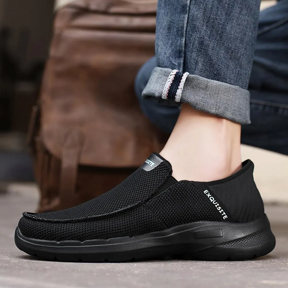 Men's Loafers & Slip-Ons Shoes, Hands Free Slip-ons Stretch Lace Up Loafers Walking Shoes Width Toe Box Minimalist Comfortable Lightweight Men's Casual Dress Shoes