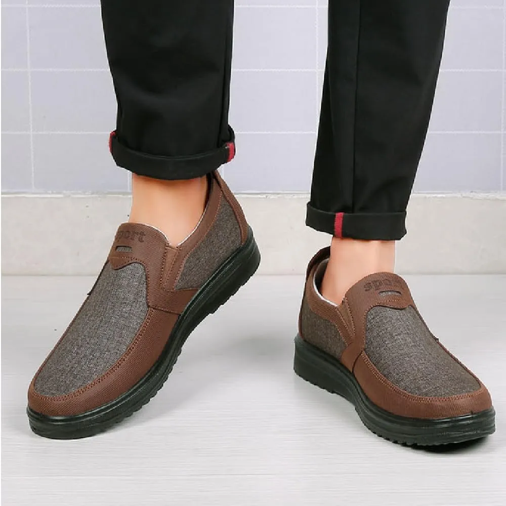 Mens Loafers Casual Lightweight Canvas Walking Breathable Soft Sole Work Non-Slip Driving Shoes