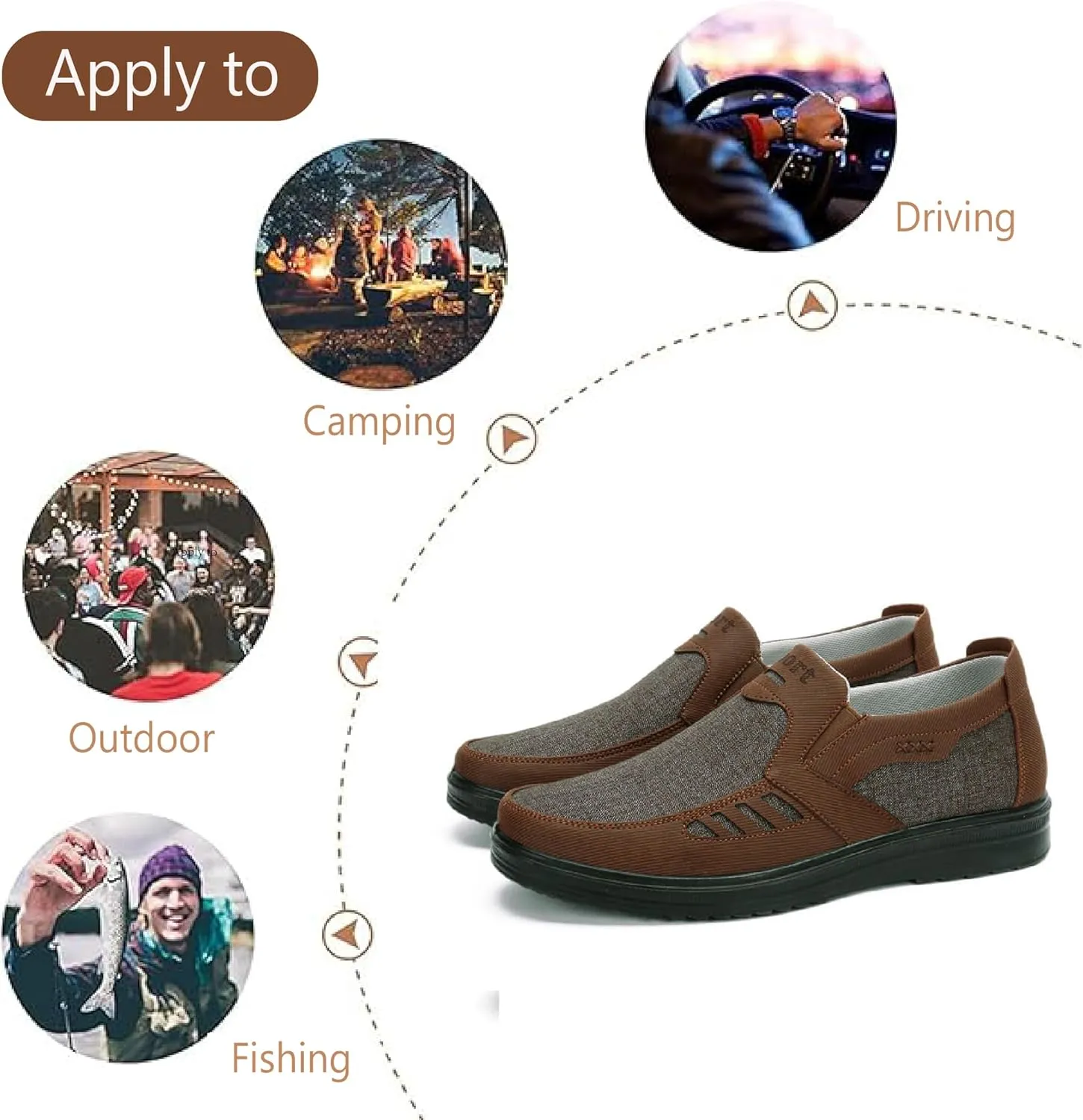 Mens Loafers Casual Lightweight Canvas Walking Breathable Soft Sole Work Non-Slip Driving Shoes