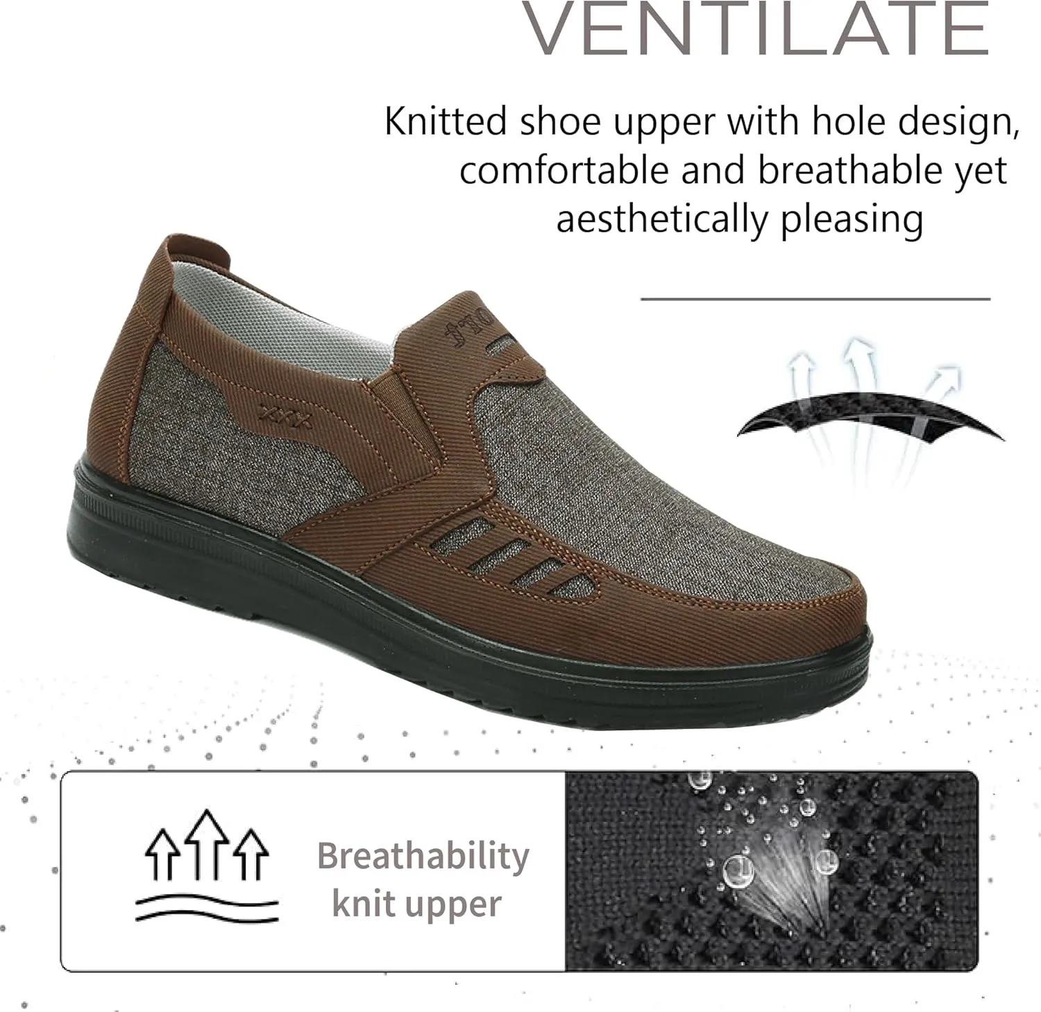 Mens Loafers Casual Lightweight Canvas Walking Breathable Soft Sole Work Non-Slip Driving Shoes