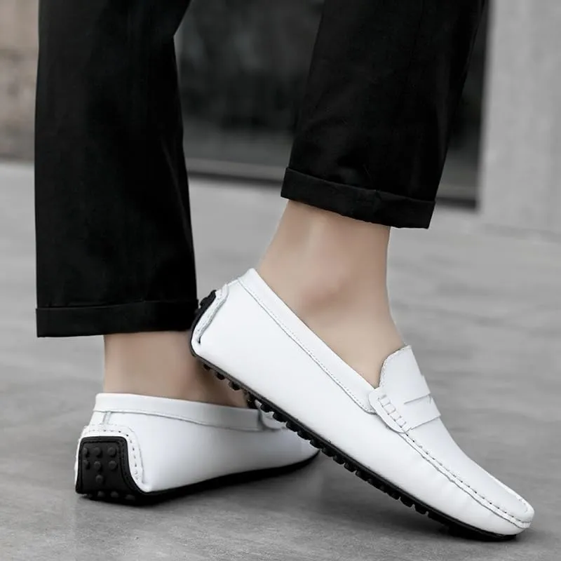 Mens Loafers Shoe Genuine Leather Stitching Details Penny Driving Loafer Flexible Comfortable Anti-Slip Party Classic Slip-ons