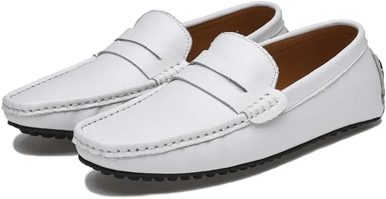 Mens Loafers Shoe Genuine Leather Stitching Details Penny Driving Loafer Flexible Comfortable Anti-Slip Party Classic Slip-ons